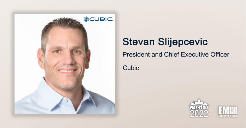 Stevan Slijepcevic, Cubic President & CEO, Earns 1st Wash100 Recognition