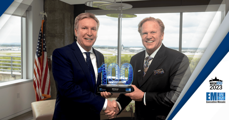 Jim Garrettson Delivers 2023 Wash100 Award To Akima’s Bill Monet | Wash100